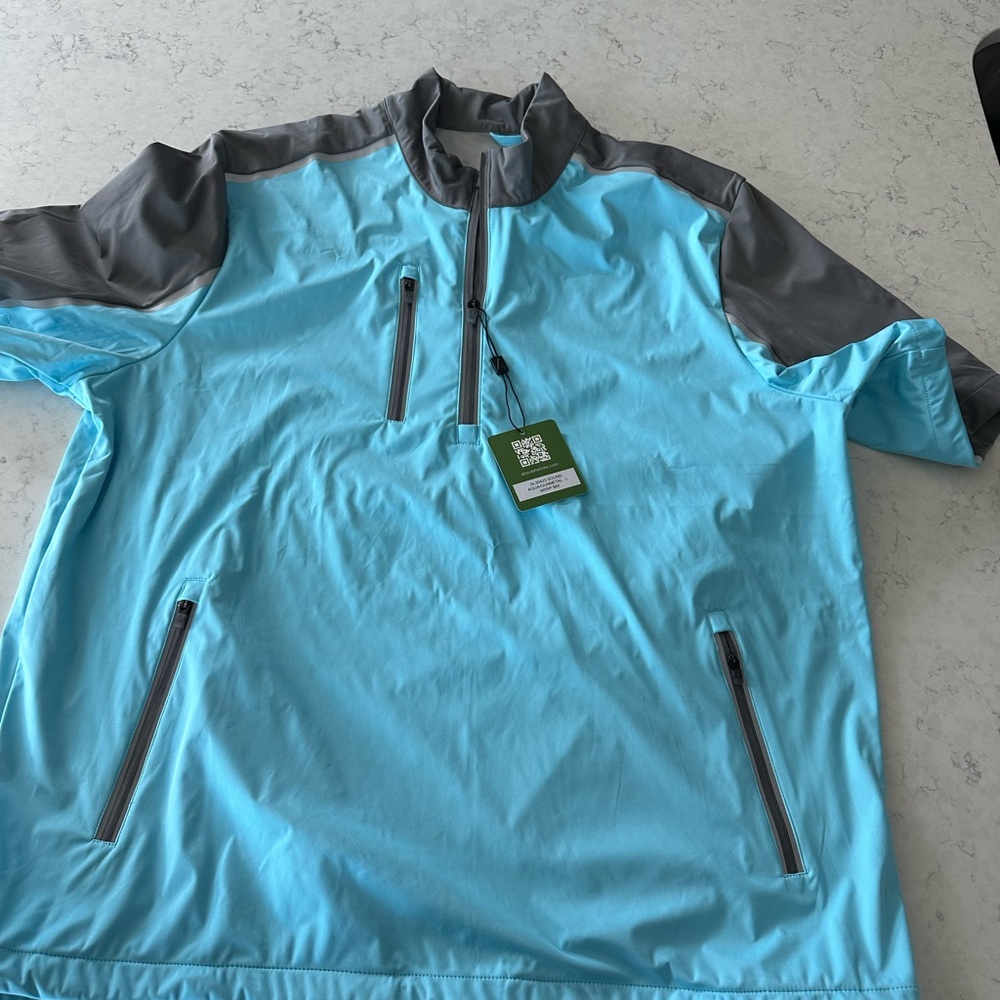 Men's Blue and Gray Windbreaker